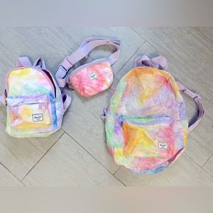 SOLD!! Herschel tie dye  backpack/ fanny pack set